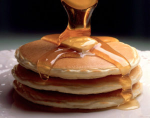 11 Jan 2002 --- Maple Syrup on Pancakes --- Image by © Charles Gold/CORBIS